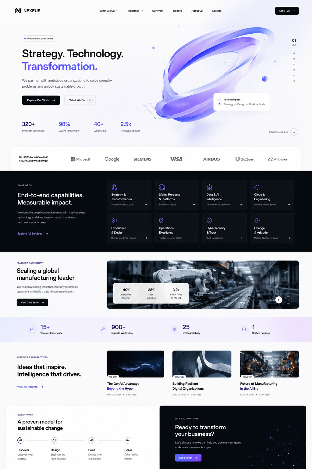 NEXEUS · Enterprise Light web sitesi önizlemesi
